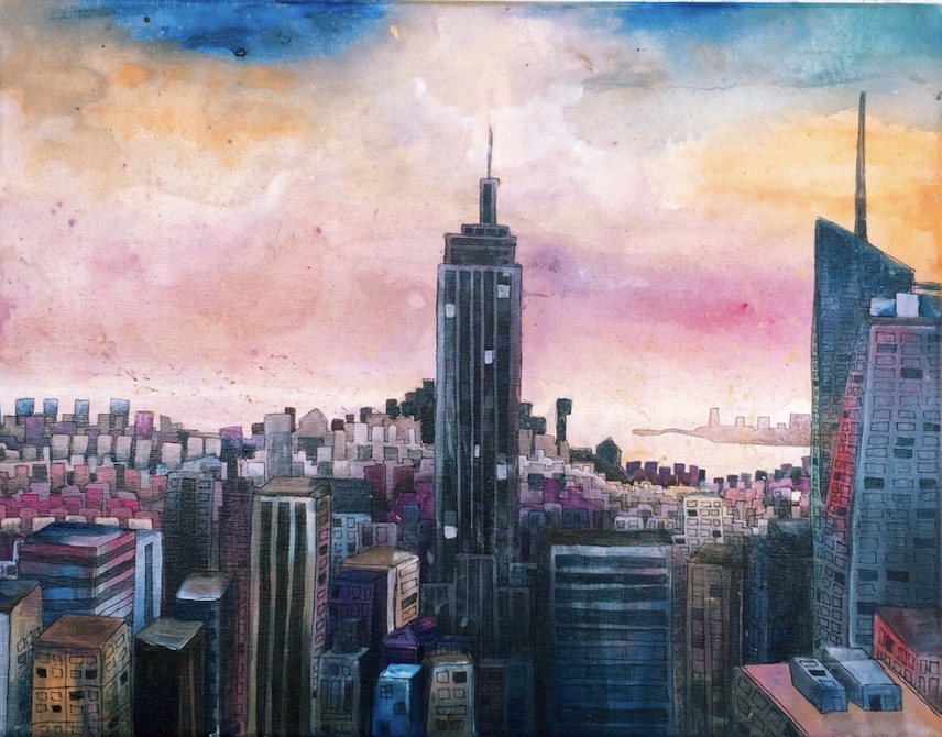 NYC skyline painting by Niharika